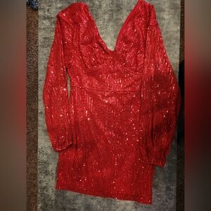 NWT D&M Red sequened dress